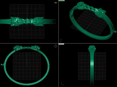panther bracelet 3D print model Free 3D print model