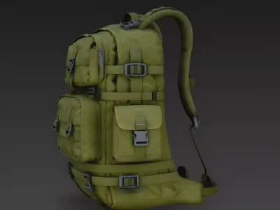 Tactical Military Backpack 3D Model Low-poly 3D model