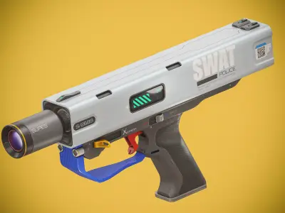 Sci-fi Swat Pistol PBR Low-poly 3D model