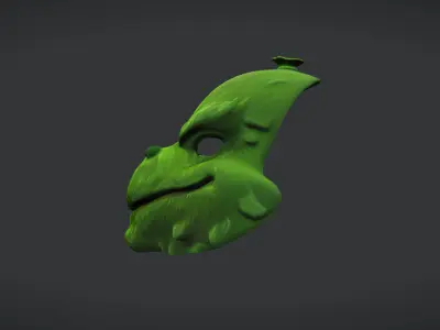 Grinch-Inspired 3D Mask Model Low-poly 3D model