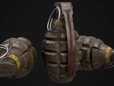 Game ready Grenade Low-poly 3D model
