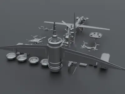 KITbash drones 3D model