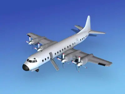 Lockheed L-188 Electra HP Unmarked 2 3D model