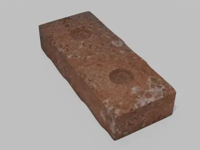 Simple Brick with Displacement and Holes Free 3D model