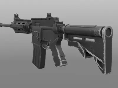 4K textures Carbine M4A1 Low-poly 3D model