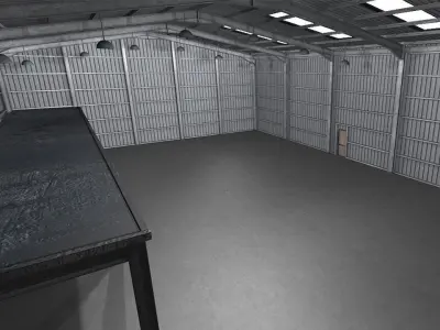 Industrial Warehouse Low Poly Low-poly 3D model