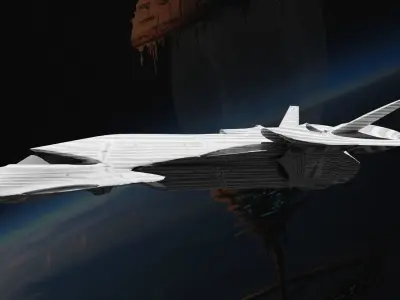 the Creator spaceship flying in space 3D model