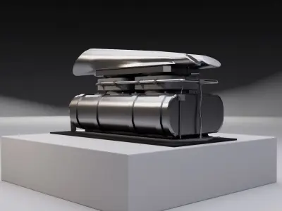 Supercharger type C Low-poly 3D model