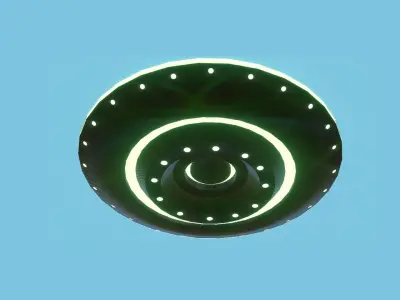 Spaceship UFO B2 - Black - Alien SciFi Vehicle Low-poly 3D model