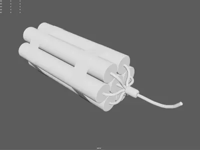 Dynamite Charge Stylized Low Poly Explosive Low-poly 3D model