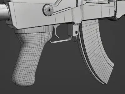Ak47 high quality weapon model Low-poly 3D model