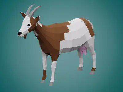 Stylized GOAT Low-poly 3D model