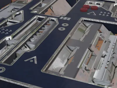 Tech Panel with different sci-fi texture variants 3D model