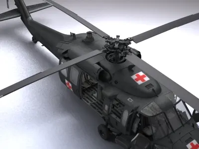 UH 60 Blackhawk Military Helicopter 3D model