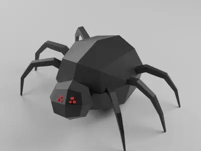 Low-Poly Rigged Spider - IK Rig Low-poly 3D model