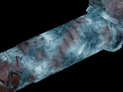 Norse Viking Frost Rune Axe Low-poly 3D model