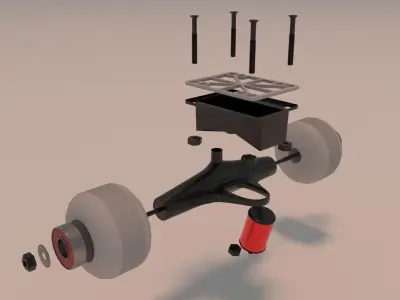 Donald Duck Skateboard Skate  3D model