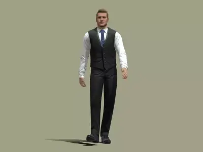 Business man walking Free 3D model
