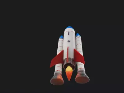 Space Rocket 3D Model 3D model purchase