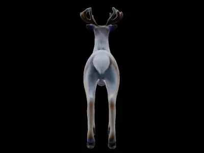 Deer with white fur low poly Low-poly 3D model