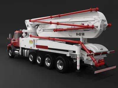 Autocar DC-64 Concrete Pump 3D model purchase