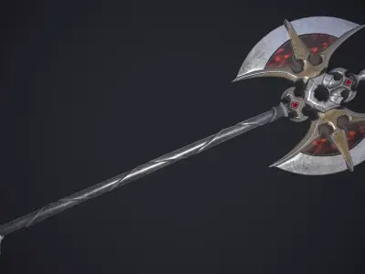 Fantasy axe game ready 3d model Free 3D model