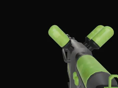 Stylized Sci-Fi Battle Poison Gun Free low-poly 3D model