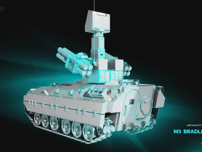 M3 Bradley BFV -  Low Poly Background Filler 3D model