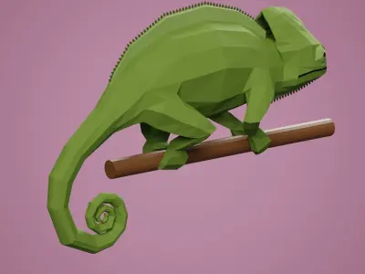 Stylized Chameleon Low-poly 3D model
