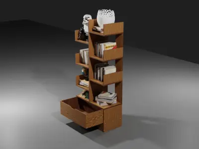 book shelf Free low-poly 3D model