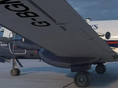 Hawker Siddeley 748 British Airways PBR Low-poly 3D model