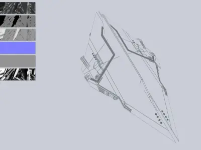 Alien ship Low-poly 3D model