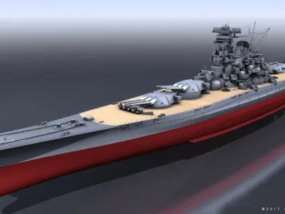 BATTLESHIP MUSASHI 3D model