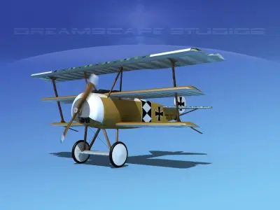 Fokker DR-1 Triplane V16 3D model