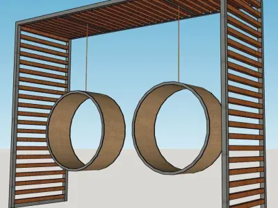 round swings for playground Free low-poly 3D model