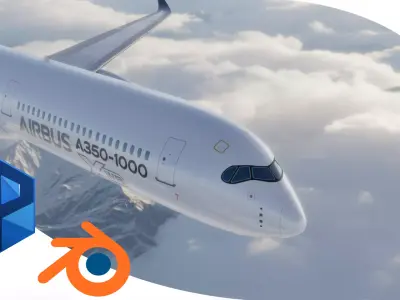 Airbus A350-1000 XWB AIRBUS LIVERY Low-poly 3D model