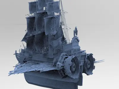 2 Airship Designs Scifi and Queens 3D model