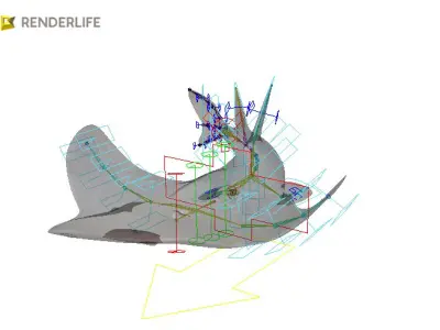 Angel Shark with animation 3D model