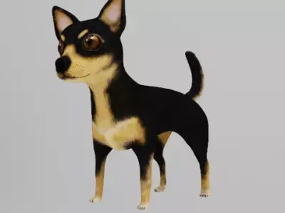 DOG CHIHUAHUA Low-poly 3D model