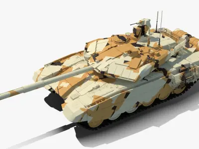 T-90 MS Desert Clean Low-poly 3D model