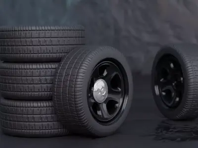 Police car wheel low poly 3d model Free low-poly 3D model