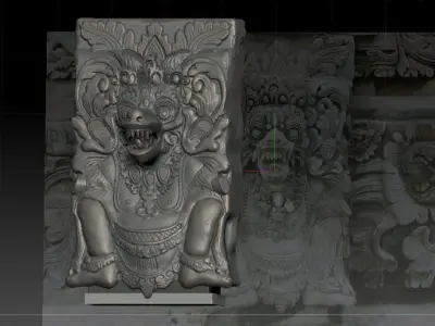 Bali Temple Sculpture Low-poly 3D model