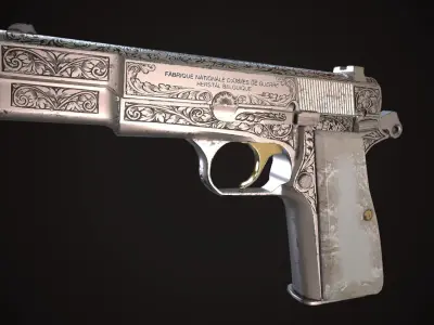 Browning Hi Power Low-poly 3D model