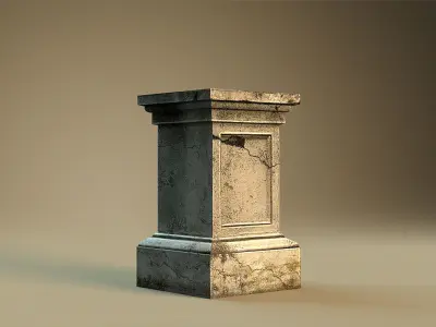 Pedestal 2 concrete column Free low-poly 3D model