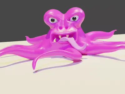 Kraken octopus on table Free 3D model