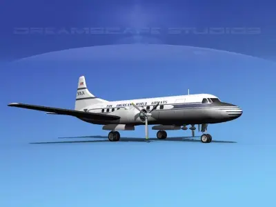 Convair CV-340 Pan American 3D model