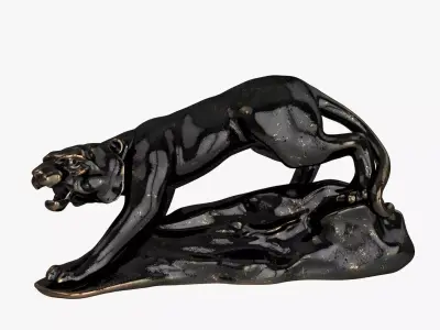 Bronze Sculpture of Tiger 3D model