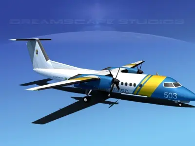 DeHavilland DHC-8-Q300 Swedish Coast Guard 3D model