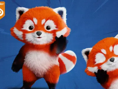 Cute cartoon panda Low poly Free low-poly 3D model