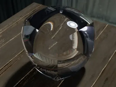 Hexasphere optical lens Simple Shapes Collection Free 3D model